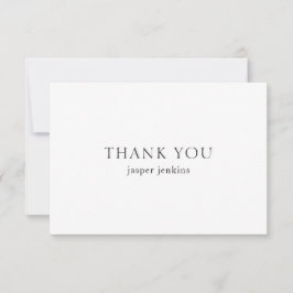 Eenvoudig zwart-wit minimalistisch modern bedankkaart