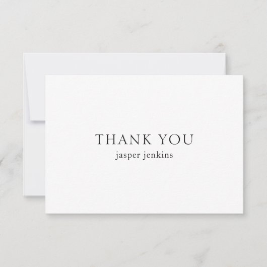 Eenvoudig zwart-wit minimalistisch modern bedankkaart (Voorkant)