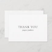 Eenvoudig zwart-wit minimalistisch modern bedankkaart (Voorkant / Achterkant)