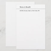Eenvoudig zwart wit minimalistisch modern briefpapier (Voorkant / Achterkant)