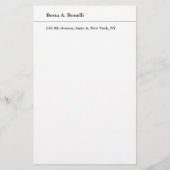 Eenvoudig zwart wit minimalistisch modern briefpapier (Voorkant)