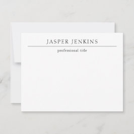 Eenvoudig zwart-wit minimalistisch modern notitiekaartje