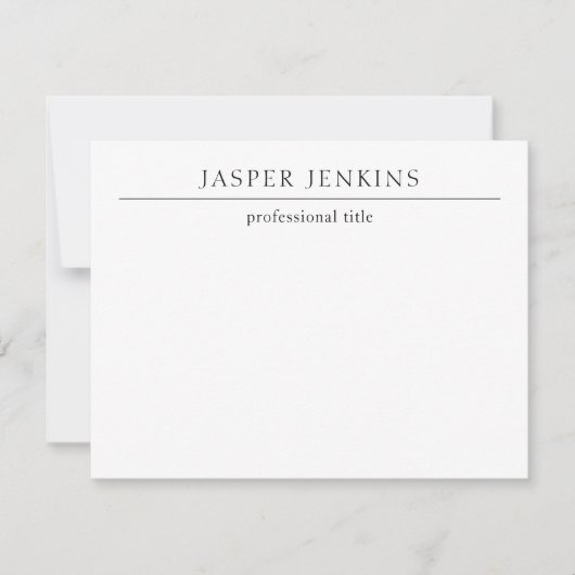 Eenvoudig zwart-wit minimalistisch modern notitiekaartje (Voorkant)