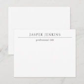 Eenvoudig zwart-wit minimalistisch modern notitiekaartje (Voorkant / Achterkant)