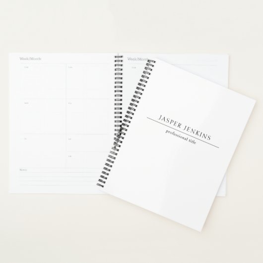 Eenvoudig zwart-wit minimalistisch modern planner (Display)