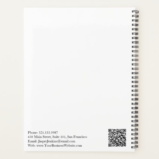 Eenvoudig zwart-wit minimalistisch modern planner (Achterkant)