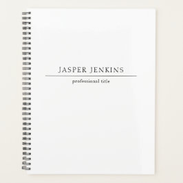 Eenvoudig zwart-wit minimalistisch modern planner