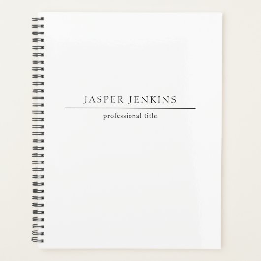 Eenvoudig zwart-wit minimalistisch modern planner (Voorkant)