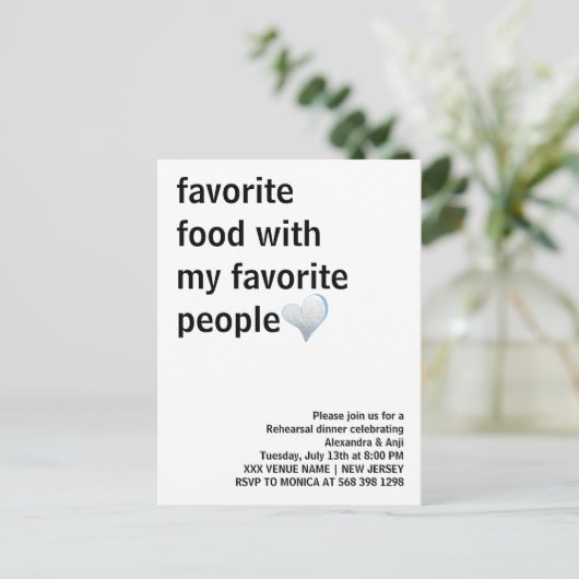 Eenvoudig zwart-wit minimalistisch repetitiediner briefkaart (Staand voorkant)