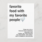 Eenvoudig zwart-wit minimalistisch repetitiediner briefkaart (Voorkant)