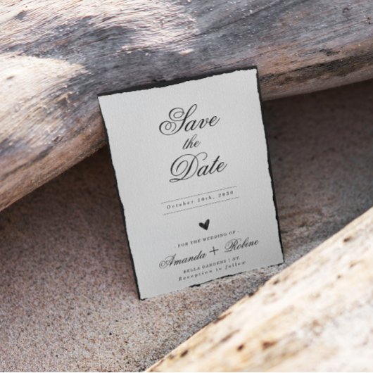 Eenvoudig zwart-wit minimalistisch save the date