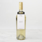 Eenvoudig zwart-wit modern calligrafie-huwelijk flessenhanger (Op fles)