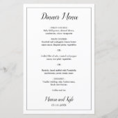 Eenvoudig zwart-wit modern Elegant bruiloft-menu (Voorkant)