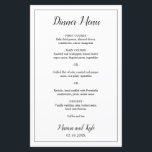 Eenvoudig zwart-wit modern Elegant bruiloft-menu<br><div class="desc">Het moderne Menu van de Weddenschap in minimalistisch zwart-wit met de kopbal en uw namen in een elegant manuscript samen met uw menu dat door een dunne grens wordt omringd. De achterkant heeft je monogram onderaan. De doopvonten en de grens kunnen in om het even welke kleur worden veranderd u...</div>