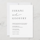 Eenvoudig zwart-wit, modern en minimalistisch huwe kaart (Voorkant)