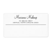 Eenvoudig zwart-wit modern etiket (Voorkant)