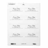 Eenvoudig zwart-wit modern etiket (Full Sheet)