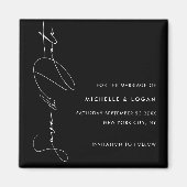 Eenvoudig zwart-wit, modern handgeschreven script magneet (Voorkant)