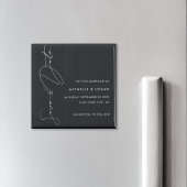 Eenvoudig zwart-wit, modern handgeschreven script magneet