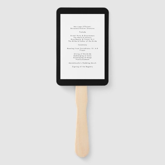 Eenvoudig zwart-wit, modern handwaaier (Achterkant)