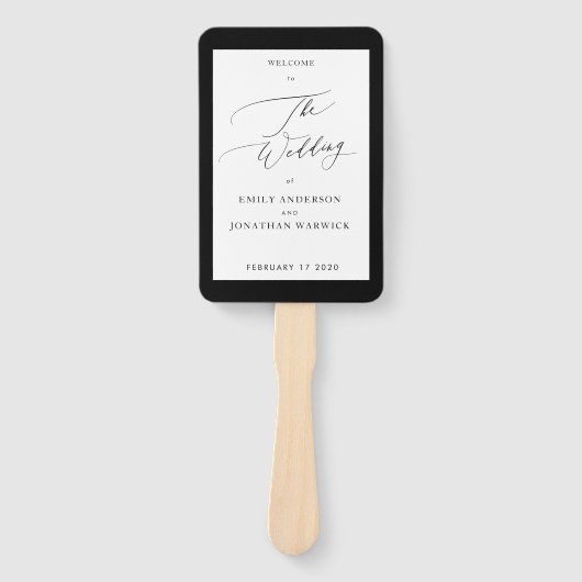 Eenvoudig zwart-wit, modern handwaaier (Voorkant)