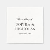 Eenvoudig zwart-wit modern huwelijk servet (Voorkant)