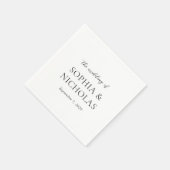 Eenvoudig zwart-wit modern huwelijk servet (Hoek)