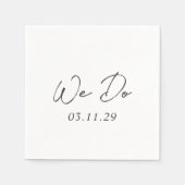 Eenvoudig zwart-wit modern huwelijk servet (Voorkant)