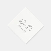 Eenvoudig zwart-wit modern huwelijk servet (Hoek)