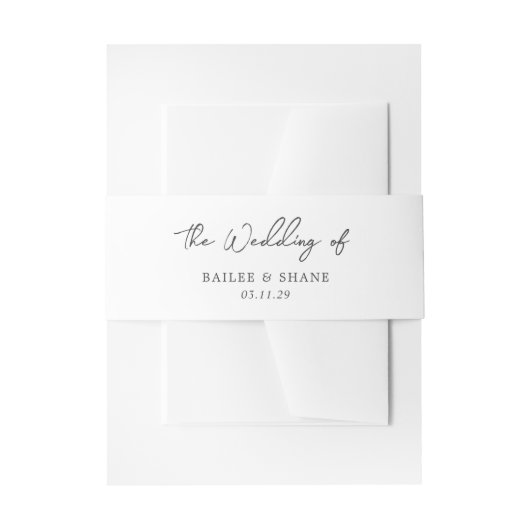 Eenvoudig zwart-wit modern huwelijk uitnodigingen wikkel (Voorkant Voorbeeld)
