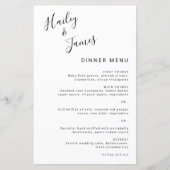 Eenvoudig zwart-wit, modern huwelijksmenu (Voorkant)