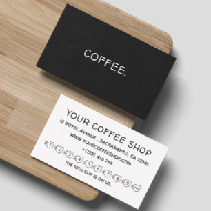 Eenvoudig zwart-wit, modern Koffiehuis Visitekaartje