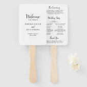 Eenvoudig zwart-wit, modern legant huwelijk handwaaier (Voorkant en achterkant)