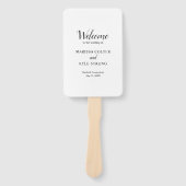 Eenvoudig zwart-wit, modern legant huwelijk handwaaier (Voorkant)