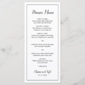 Eenvoudig zwart-wit, modern legant huwelijk menu (Voorkant)