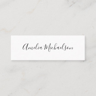 Eenvoudig zwart-wit modern mini-visitekaartje mini visitekaartje