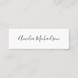 Eenvoudig zwart-wit modern mini-visitekaartje mini visitekaartje