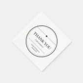 Eenvoudig zwart-wit, modern, minimaal bedankt servet (Hoek)