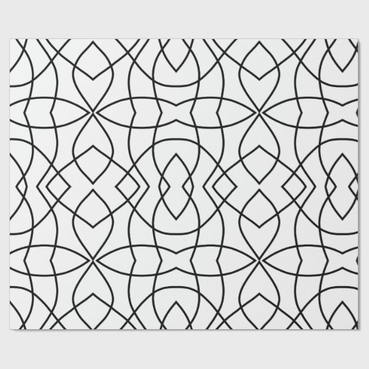 Eenvoudig zwart wit Modern minimalistisch Abstract Cadeaupapier (Vlak)