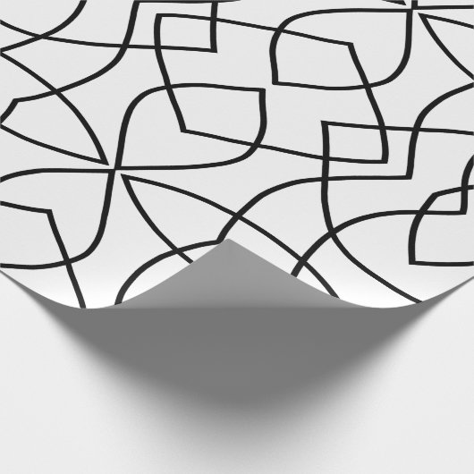 Eenvoudig zwart wit Modern minimalistisch Abstract Cadeaupapier (Hoek)