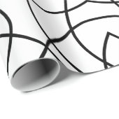 Eenvoudig zwart wit Modern minimalistisch Abstract Cadeaupapier (Rol Hoek)