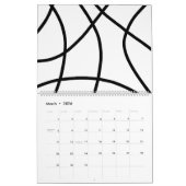 Eenvoudig zwart wit Modern minimalistisch Abstract Kalender (Mar 2026)