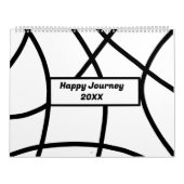 Eenvoudig zwart wit Modern minimalistisch Abstract Kalender (Hoes)