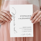 Eenvoudig zwart-wit, modern minimalistisch huwelij kaart