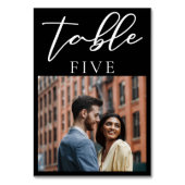 Eenvoudig zwart wit, modern paar foto-bruiloft kaart (Achterkant)