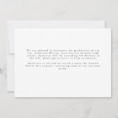 Eenvoudig zwart-wit Modern Photo Afstuderen Aankondiging (Achterkant)