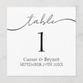 Eenvoudig Zwart-wit Modern Trouwtafelnummer Programmakaart (Voorkant)
