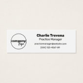 EENVOUDIG ZWART-WIT MODERN TWEEZIJDIG LOGO MINI MINI VISITEKAARTJES (Voorkant)