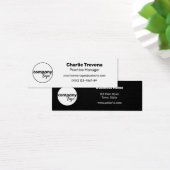 EENVOUDIG ZWART-WIT MODERN TWEEZIJDIG LOGO MINI MINI VISITEKAARTJES (Bureau)