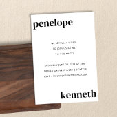 Eenvoudig zwart wit, modern, zwart huwelijk kaart